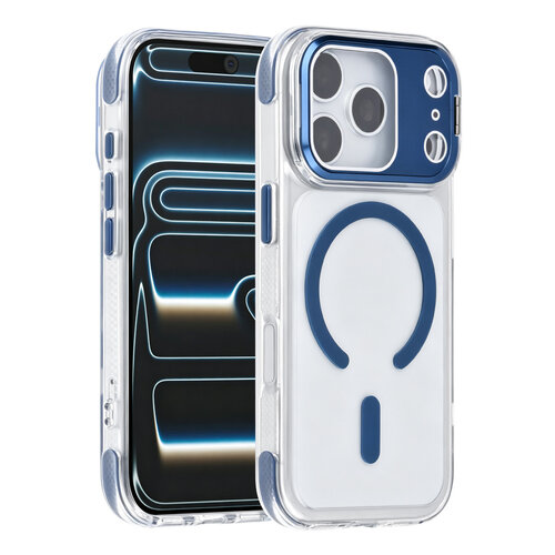 TUNIQ TUNIQ iPhone 18 Pro/iPhone 17 Pro Coque MagSafe avec support au niveau de l'appareil photo - Bleu foncé