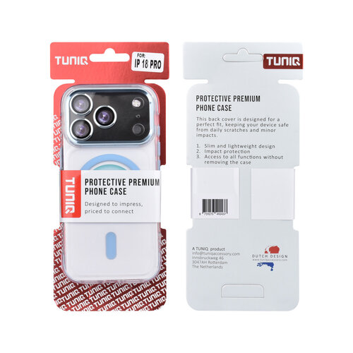 TUNIQ TUNIQ iPhone 18 Pro/iPhone 17 Pro Coque Airbag MagSafe en TPU et PC - Bleu clair
