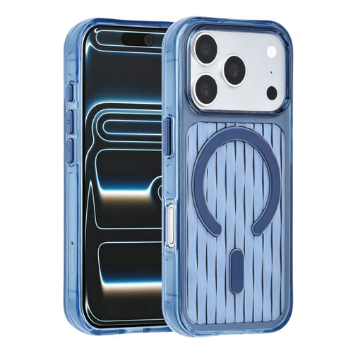 TUNIQ TUNIQ iPhone 18 Pro/iPhone 17 Pro MagSafe-Hülle mit Muster - Dunkelblau