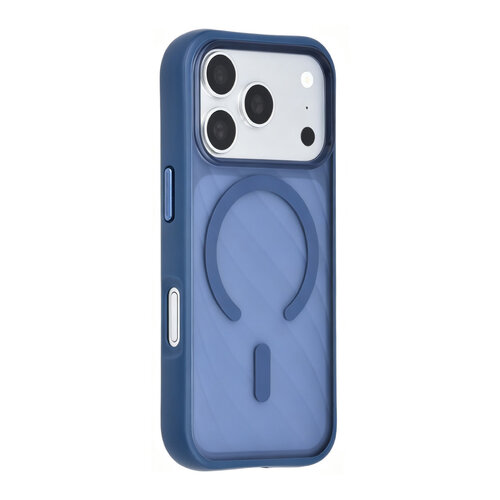 TUNIQ TUNIQ iPhone 18 Pro/iPhone 17 Pro MagSafe-Hülle mit Muster und Skin Touch - Dunkelblau