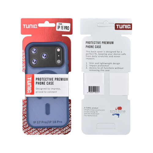 TUNIQ TUNIQ iPhone 18 Pro/iPhone 17 Pro MagSafe-Hülle mit Muster und Skin Touch - Dunkelblau