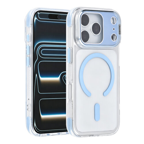 TUNIQ TUNIQ iPhone 18 Pro/iPhone 17 Pro Coque MagSafe avec support au niveau de l'appareil photo - Bleu clair
