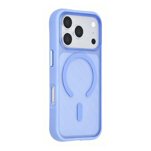 TUNIQ TUNIQ iPhone 18 Pro/iPhone 17 Pro Coque MagSafe à motif et finition Skin Touch - Bleu clair