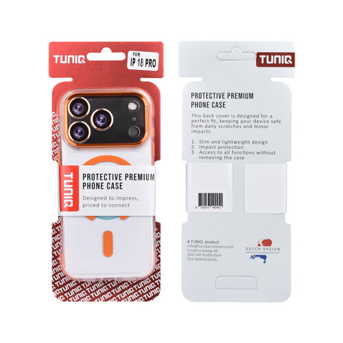 TUNIQ TUNIQ iPhone 18 Pro/iPhone 17 Pro Coque Airbag MagSafe en TPU et PC - Orange