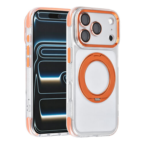 TUNIQ TUNIQ iPhone 18 Pro/iPhone 17 Pro Coque MagSafe avec support à 360° - Orange