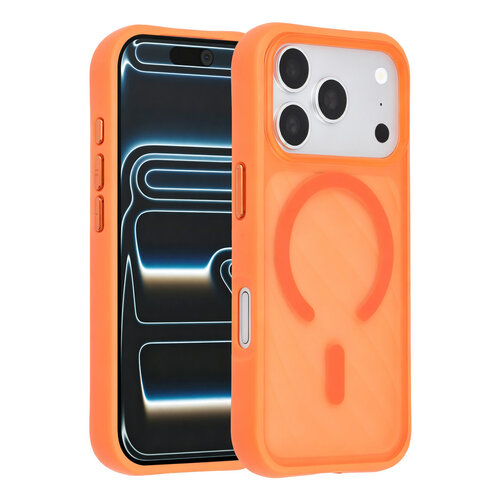 TUNIQ TUNIQ iPhone 18 Pro/iPhone 17 Pro MagSafe-hoesje met patroon en Skin Touch - Oranje