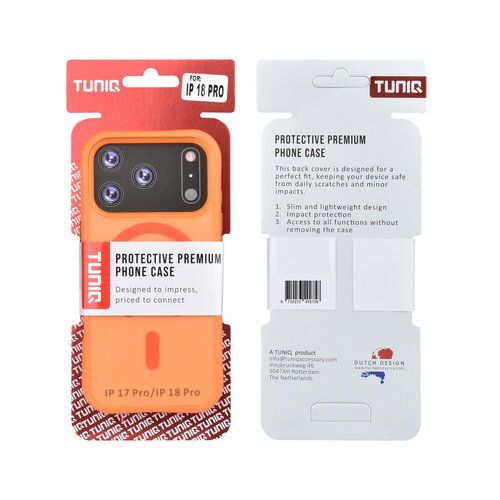 TUNIQ TUNIQ iPhone 18 Pro/iPhone 17 Pro Patterned MagSafe case with Skin Touch - Orange