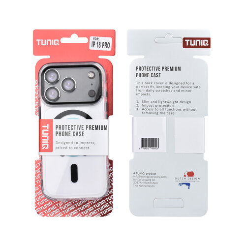 TUNIQ TUNIQ iPhone 18 Pro/iPhone 17 Pro Airbag MagSafe-Hülle aus TPU und PC - Schwarz
