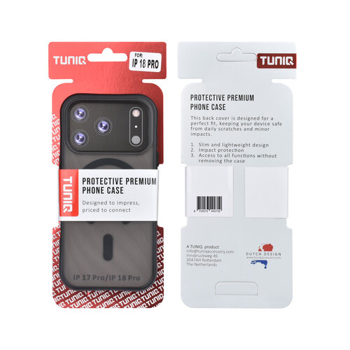 TUNIQ TUNIQ iPhone 18 Pro Max/iPhone 17 Pro Max MagSafe-Hülle mit Muster und Skin Touch - Schwarz