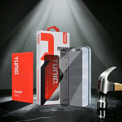 TUNIQ 10er-Box randloser Displayschutzgläser aus gehärtetem Glas mit Blickschutz für iPhone 18 Pro – Schwarz