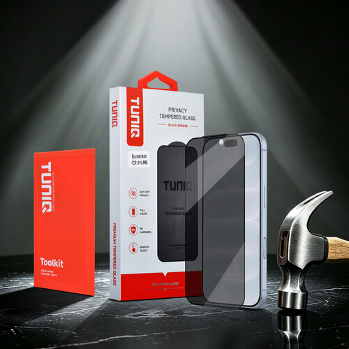 TUNIQ TUNIQ Box of 10, iPhone 18 Pro Tempered Glass Privacy Screen Protector Black