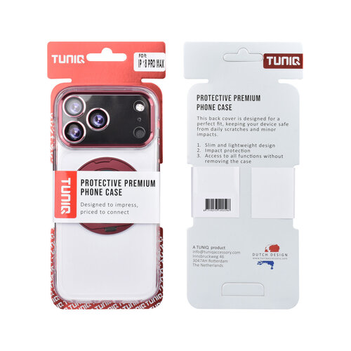 TUNIQ TUNIQ iPhone 18 Pro Max/iPhone 17 Pro Max Coque MagSafe avec support à 360° - Bordeaux