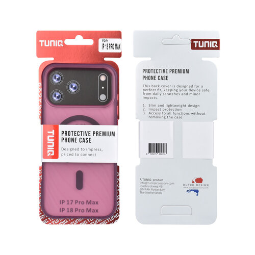 TUNIQ TUNIQ iPhone 18 Pro Max/iPhone 17 Pro Max Handyhülle MagSafe Muster Weiche Oberfläche - Bordeaux