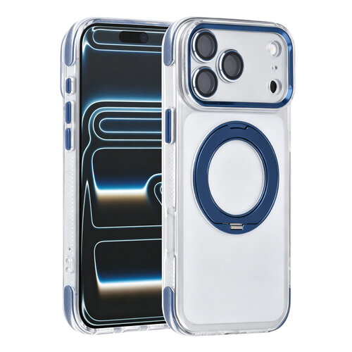 TUNIQ TUNIQ iPhone 18 Pro Max/iPhone 17 Pro Max MagSafe-hoesje met 360°-standaard - Donkerblauw