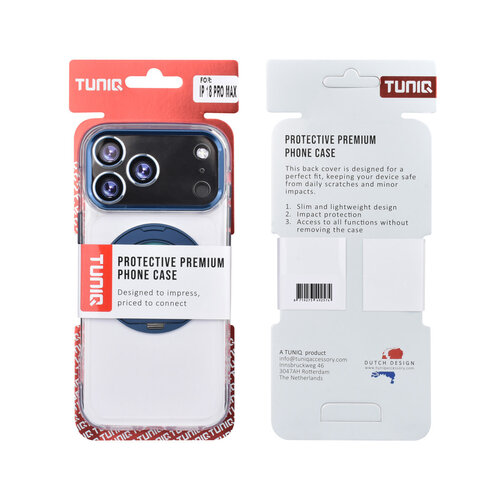 TUNIQ TUNIQ iPhone 18 Pro Max/iPhone 17 Pro Max MagSafe-hoesje met 360°-standaard - Donkerblauw