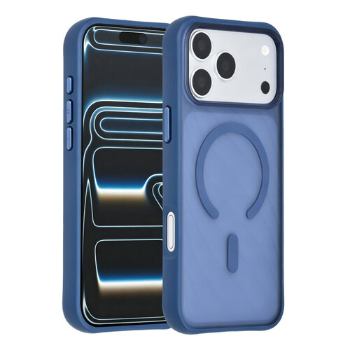 TUNIQ TUNIQ iPhone 18 Pro Max/iPhone 17 Pro Max MagSafe-hoesje met patroon en Skin Touch - Donkerblauw