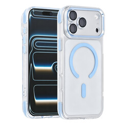 TUNIQ iPhone 18 Pro Max/iPhone 17 Pro Max Coque Airbag MagSafe en TPU et PC - Bleu clair