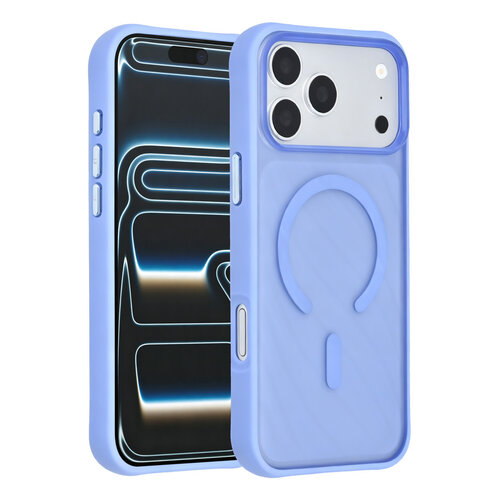 TUNIQ TUNIQ iPhone 18 Pro Max/iPhone 17 Pro Max Coque MagSafe à motif et finition Skin Touch - Bleu clair