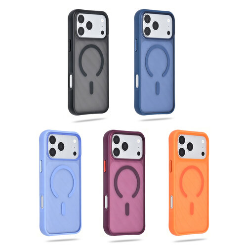 TUNIQ TUNIQ iPhone 18 Pro Max/iPhone 17 Pro Max Coque MagSafe à motif et finition Skin Touch - Orange