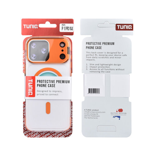 TUNIQ TUNIQ iPhone 18 Pro Max/iPhone 17 Pro Max Coque MagSafe avec support au niveau de l'appareil photo - Orange