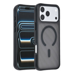 TUNIQ iPhone 18 Pro/iPhone 17 Pro Handyhülle MagSafe Muster Weiche Oberfläche - Schwarz