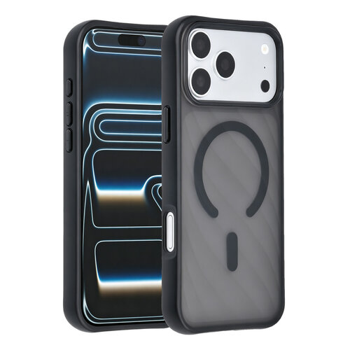 TUNIQ TUNIQ iPhone 18 Pro/iPhone 17 Pro MagSafe-Hülle mit Muster und Skin Touch - Schwarz