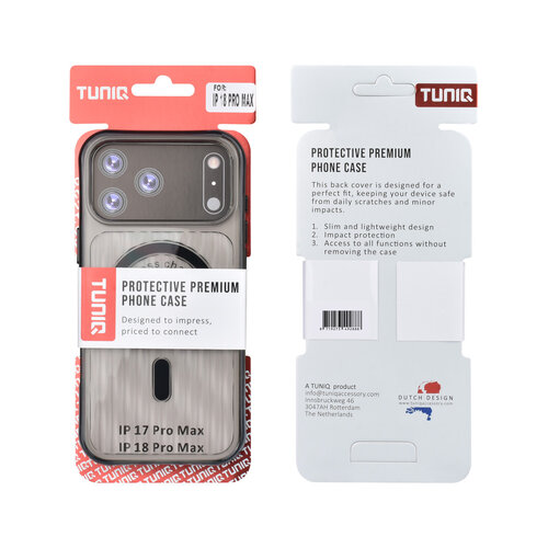 TUNIQ TUNIQ iPhone 18 Pro Max/iPhone 17 Pro Max Phone Case MagSafe PC Pattern - Black