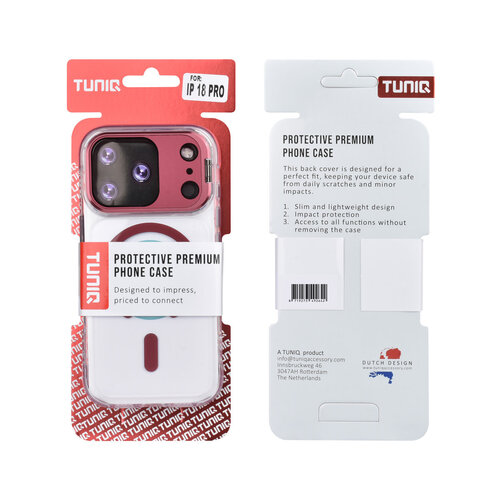 TUNIQ TUNIQ iPhone 18 Pro/iPhone 17 Pro MagSafe-hoesje met camerastandaard - Bordeauxrood