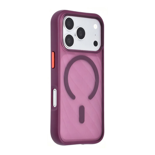 TUNIQ TUNIQ iPhone 18 Pro/iPhone 17 Pro Coque MagSafe à motif et finition Skin Touch - Bordeaux