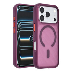 TUNIQ iPhone 18 Pro/iPhone 17 Pro Coque MagSafe à motif et finition Skin Touch - Bordeaux