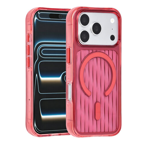 TUNIQ TUNIQ iPhone 18 Pro/iPhone 17 Pro MagSafe-Hülle mit Muster - Bordeauxrot