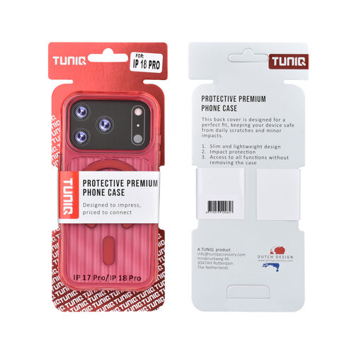 TUNIQ TUNIQ iPhone 18 Pro/iPhone 17 Pro MagSafe-hoesje met patroon - Bordeauxrood