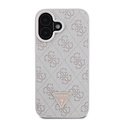 Guess Guess iPhone 16 Plus Backcover hoesje - HC PU Leather Metal Logo Strass Crossbody - Roze