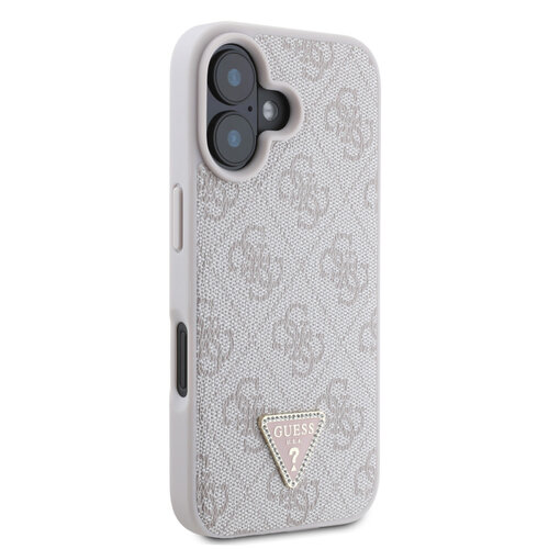 Guess Guess iPhone 16 Plus Back-Cover hul - HC PU Leather Metal Logo Strass Crossbody - Rosa