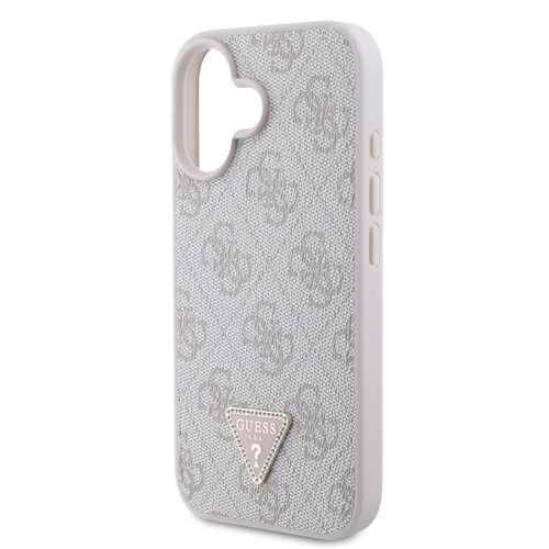 Guess Guess iPhone 16 Plus Back cover case - HC PU Leather Metal Logo Strass Crossbody - Pink