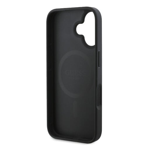 Guess Guess iPhone 16 Plus Back-Cover hul - HC Magsafe PU 4G Ring Triangle Logo - Schwarz