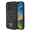 Guess Guess iPhone 16 Plus Back-Cover hul - HC Magsafe PU 4G Ring Triangle Logo - Schwarz