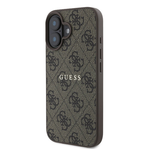 Guess Guess iPhone 16 Plus Back-Cover hul - HC Magsafe PU 4G Classic Metal logo - Braun