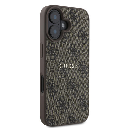 Guess Guess iPhone 16 Plus Back cover coque - HC Magsafe PU 4G Classic Metal logo - Marron