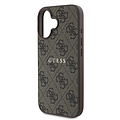Guess Guess iPhone 16 Plus Back cover coque - HC Magsafe PU 4G Classic Metal logo - Marron