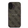 Guess Guess iPhone 16 Plus Back cover case - HC Magsafe PU 4G Classic Metal logo - Brown