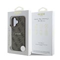 Guess Guess iPhone 16 Plus Backcover hoesje - HC Magsafe PU 4G Classic Metal logo - Bruin