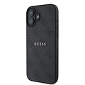 Guess Guess iPhone 16 Plus Back cover case - HC Magsafe PU 4G Classic Metal Logo - Black