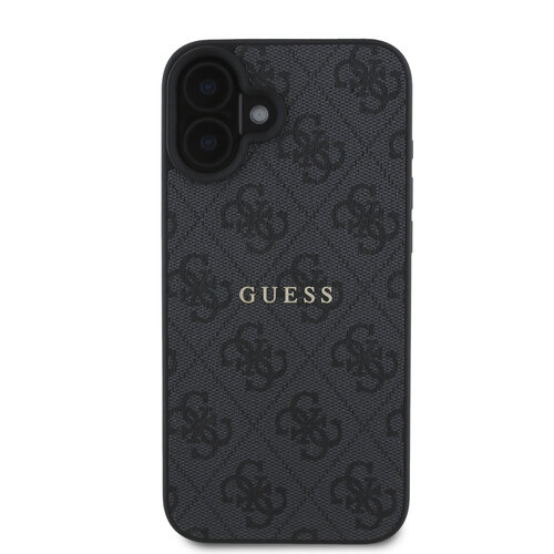 Guess Guess iPhone 16 Plus Back cover case - HC Magsafe PU 4G Classic Metal Logo - Black