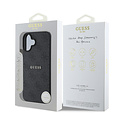 Guess Guess iPhone 16 Plus Back cover coque - HC Magsafe PU 4G Classic Metal Logo - Noir