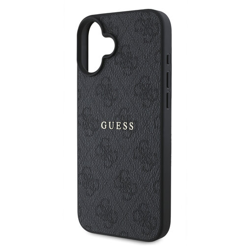 Guess Guess iPhone 16 Plus Back-Cover hul - HC Magsafe PU 4G Classic Metal Logo - Schwarz