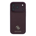 Guess Guess iPhone 18 Pro/17 Pro Handyhülle MagSafe Saffiano mit kleinem 4G-Logo und klassischem Logo - Bordeaux
