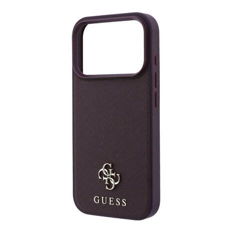 Guess Guess iPhone 18 Pro/17 Pro Hardcase MagSafe Saffiano met klein 4G-logo en klassiek logo - Bordeaux Guess Guess iPhone 18 Pro/17 Pro Hardcase MagSafe Saffiano met klein 4G-logo en klassiek logo - Bordeaux