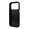 Guess Guess iPhone 18 Pro/17 Pro Coque rigide MagSafe PU Kevlar avec logo triangulaire - Noir/Bordeaux