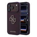 Guess Guess iPhone 18 Pro/17 Pro Handyhülle Genarbtes PU mit großem Harzlogo - Bordeaux